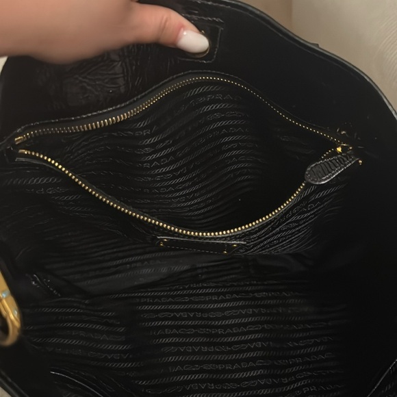 Prada Crinkle Leather Tote top Handle Bag - Picture 5 of 9